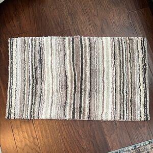 DKNY Striped Rug in Brown and Cream